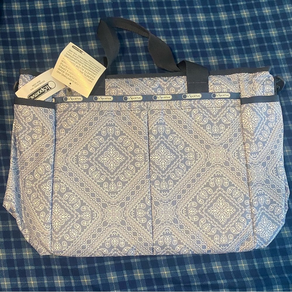 NWT Blue Paisley Lesportsac Diaper Bag